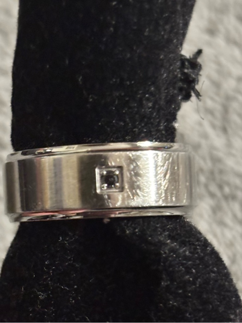 Micheal Hill Tungsten Cobalt With Grey Diamond Ring - Picture 4 of 10
